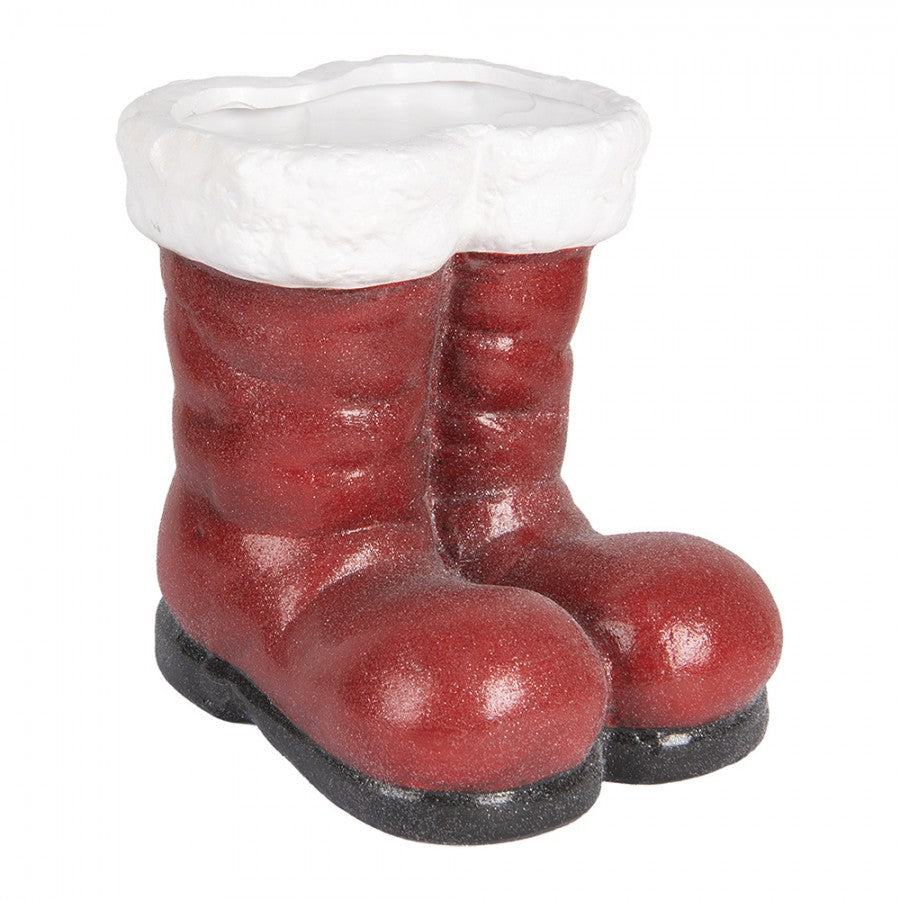 Clayre & Eef Dekofigur „Nikolausstiefel Massiv“ aus Polyresin in Rot, 22x22x23 cm (6PR5525)