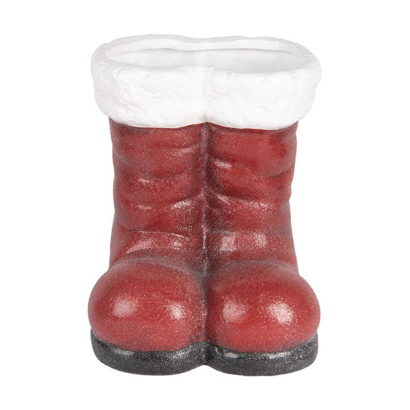 Clayre & Eef Dekofigur „Nikolausstiefel Massiv“ aus Polyresin in Rot, 22x22x23 cm (6PR5525)