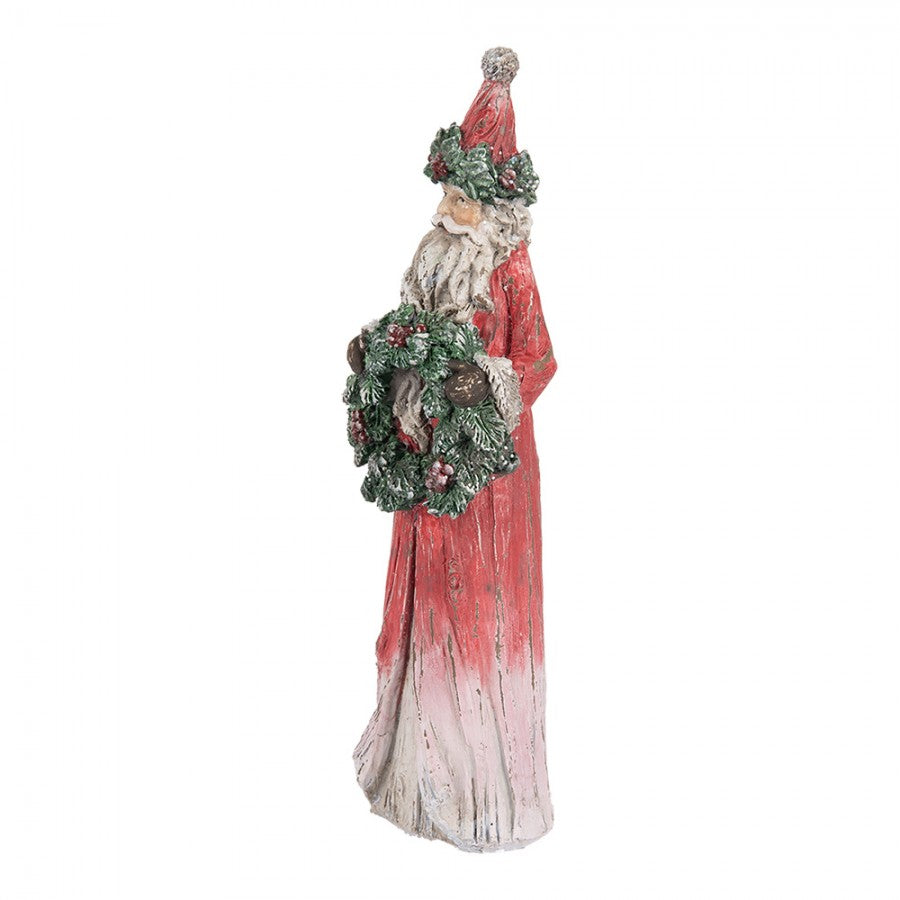 Clayre & Eef Dekofigur „Weihnachtsmann Grand“ aus Polyresin in Rot-Weiß, 7x6x24 cm (6PR5527)