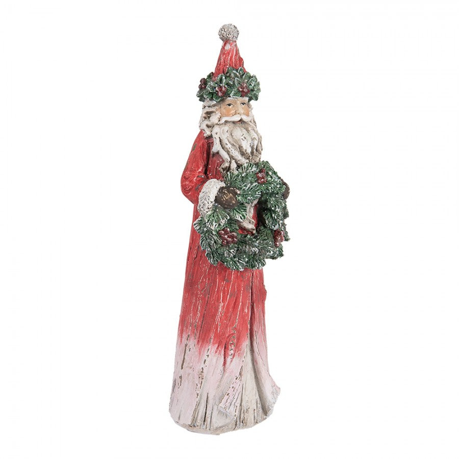 Clayre & Eef Dekofigur „Weihnachtsmann Grand“ aus Polyresin in Rot-Weiß, 7x6x24 cm (6PR5527)