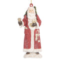 Clayre & Eef Christbaumanhänger „Weihnachtsmann“ aus Polyresin in Rot-Weiß, 5x3x11 cm (6PR5533)