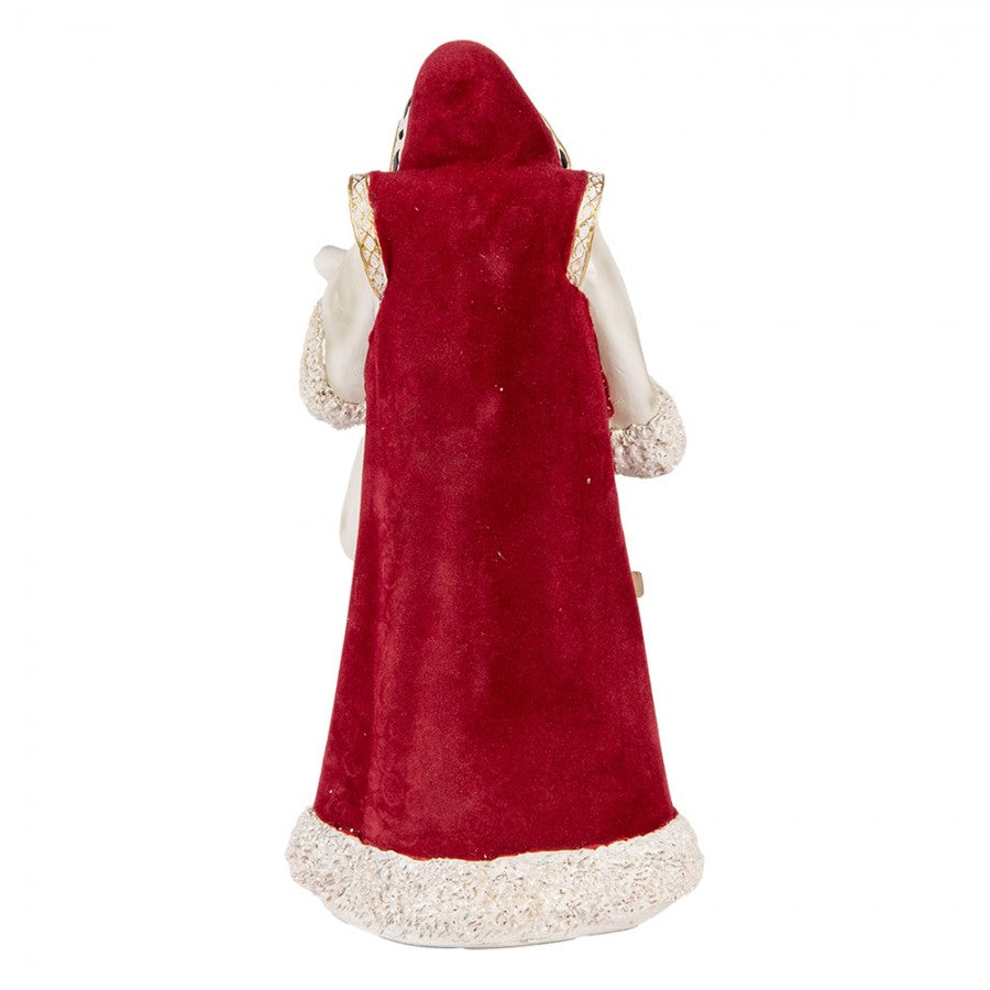 Clayre & Eef Dekofigur „Weihnachtsmann Nostalgie Grand“ aus Polyresin, 15x14x29 cm (6PR5536)