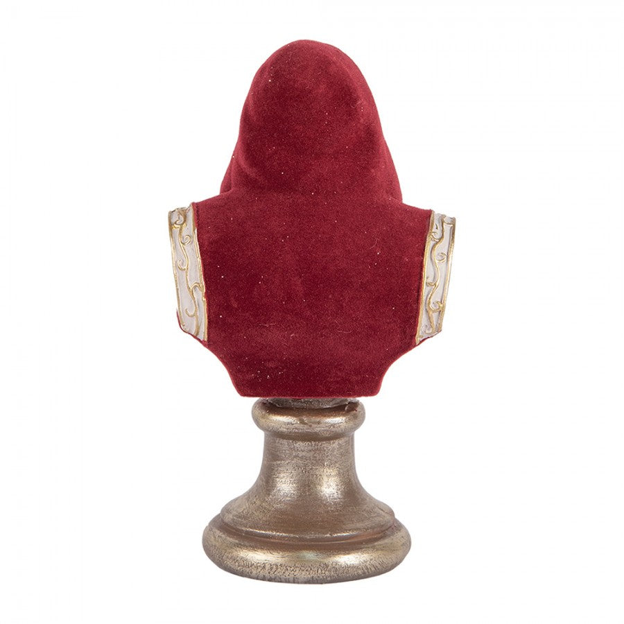 Clayre & Eef Dekobüste „Weihnachtsmann Grand“ aus Polyresin in Rot-Weiß, 10x9x19 cm (6PR5538)