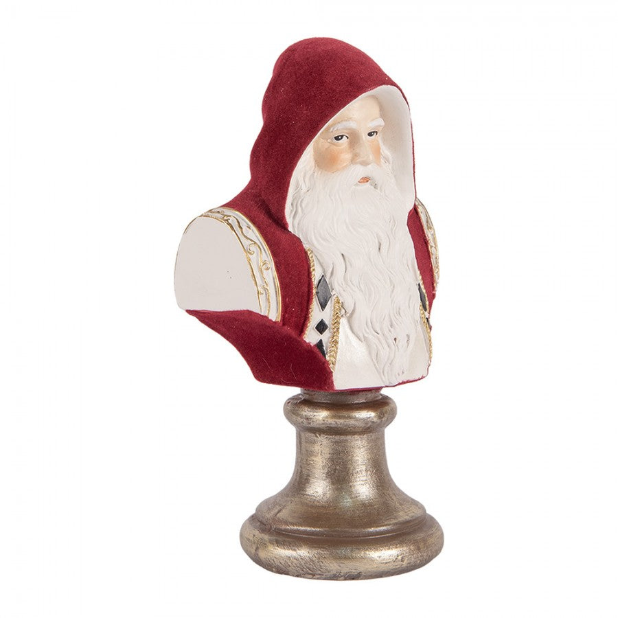 Clayre & Eef Dekobüste „Weihnachtsmann Grand“ aus Polyresin in Rot-Weiß, 10x9x19 cm (6PR5538)