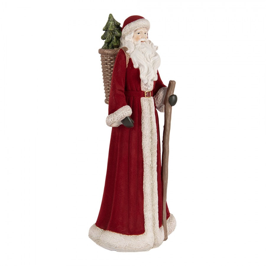 Clayre & Eef Dekofigur „Weihnachtsmann Grandeur“ aus Polyresin, 16x15x37 cm (6PR5539)
