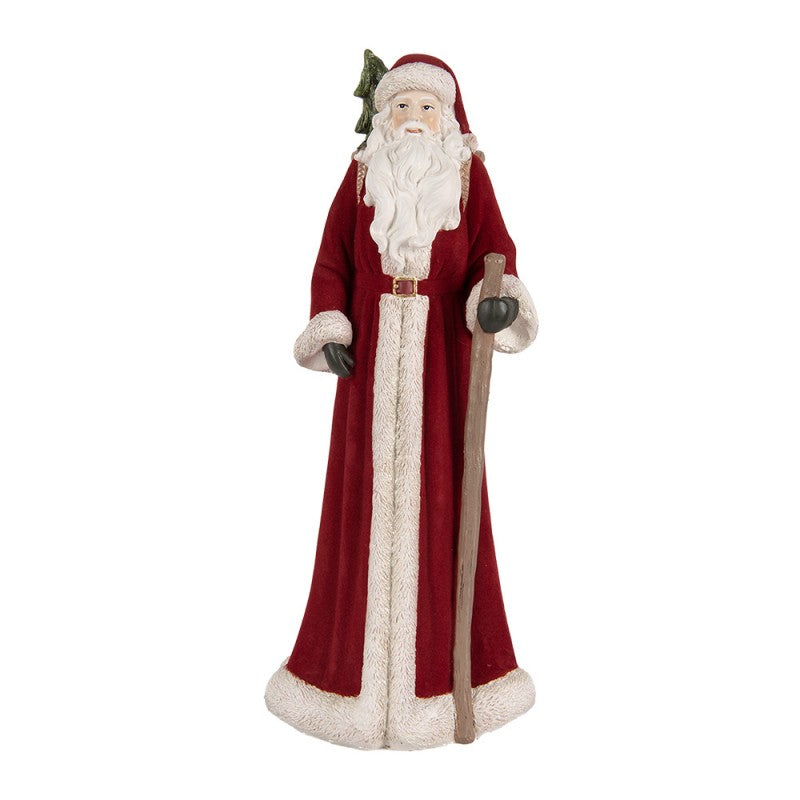 Clayre & Eef Dekofigur „Weihnachtsmann Grandeur“ aus Polyresin, 16x15x37 cm (6PR5539)