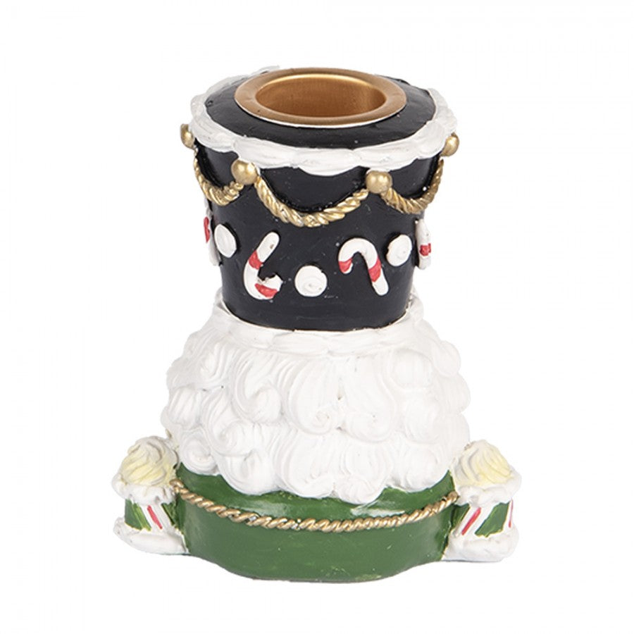 Kerzenständer Nussknacker-Büste Grün-Schwarz 8x6x9 cm Polyresin für Stabkerzen von Clayre & Eef (6PR5541)