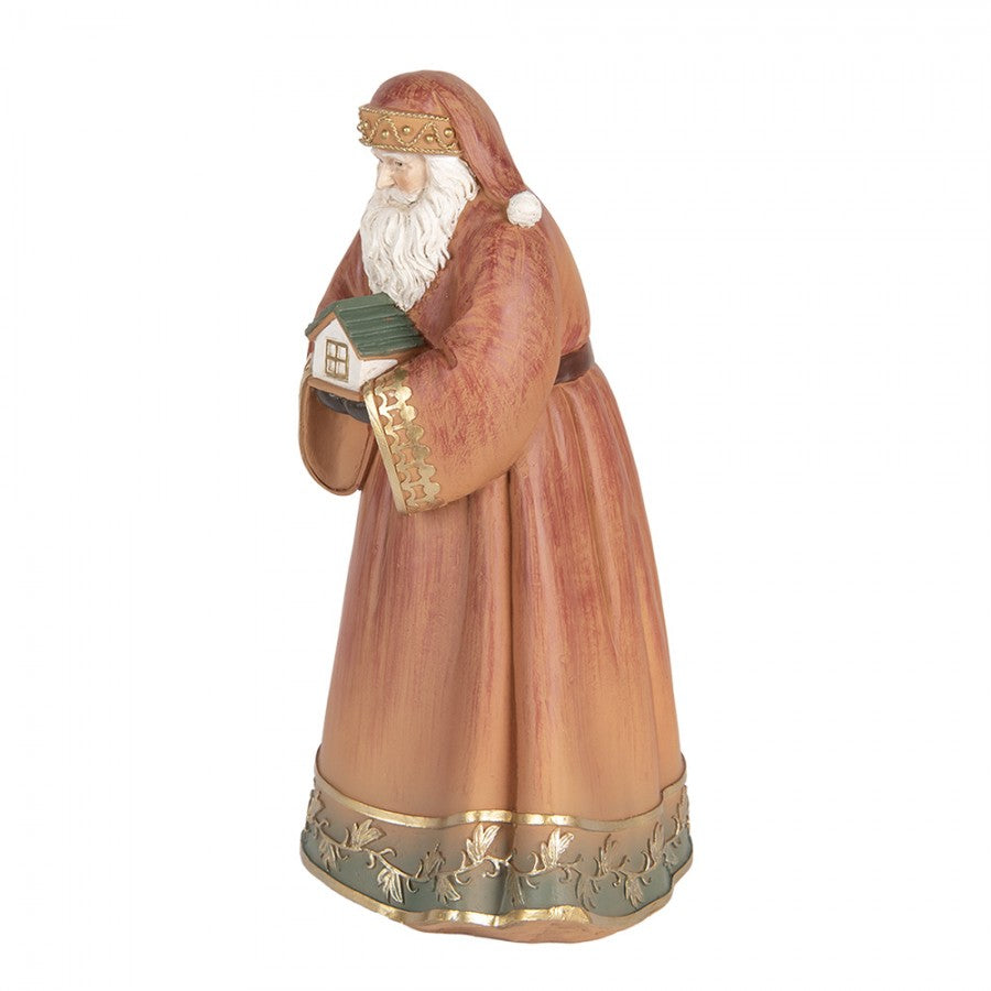 Clayre & Eef Dekofigur „Weihnachtsmann Prachtvoll“ aus Polyresin, 17x13x27 cm (6PR5543)