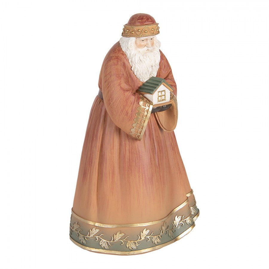 Clayre & Eef Dekofigur „Weihnachtsmann Prachtvoll“ aus Polyresin, 17x13x27 cm (6PR5543)