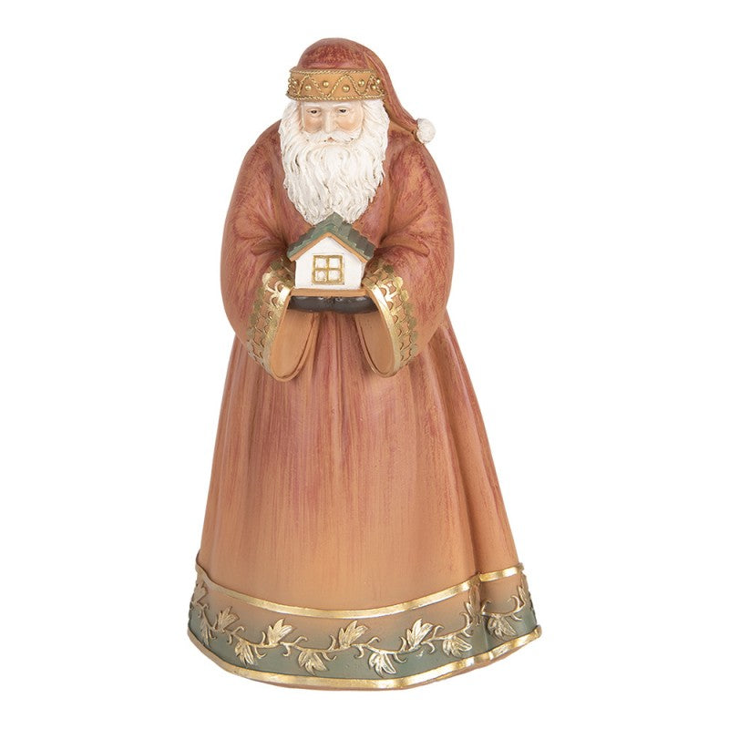 Clayre & Eef Dekofigur „Weihnachtsmann Prachtvoll“ aus Polyresin, 17x13x27 cm (6PR5543)