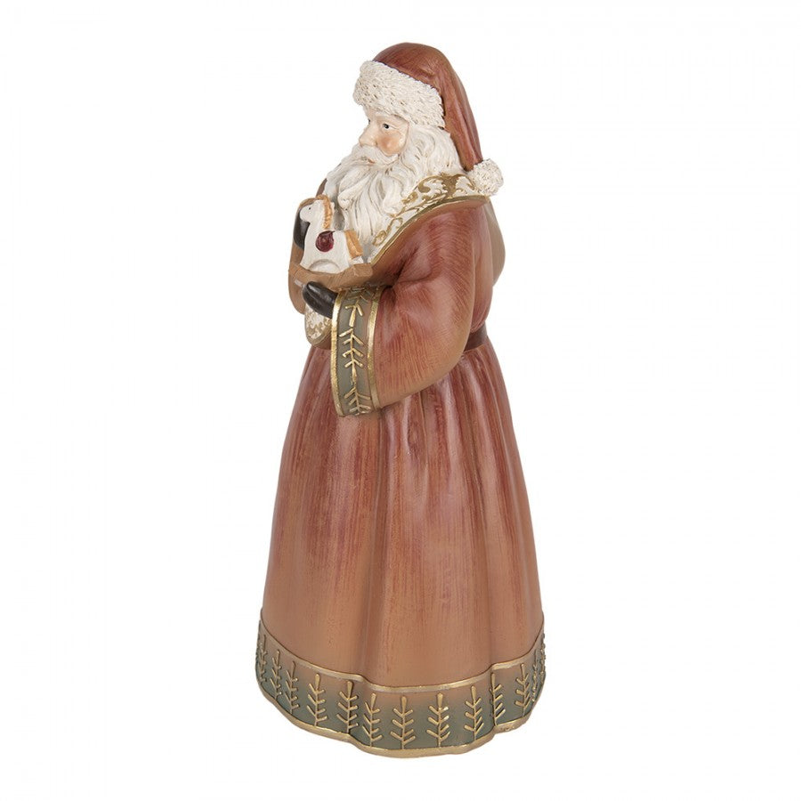 Clayre & Eef Dekofigur „Weihnachtsmann Palast-Grandeur“ aus Polyresin, 20x18x39 cm (6PR5544)