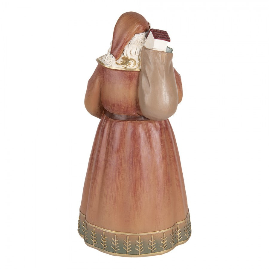 Clayre & Eef Dekofigur „Weihnachtsmann Palast-Grandeur“ aus Polyresin, 20x18x39 cm (6PR5544)