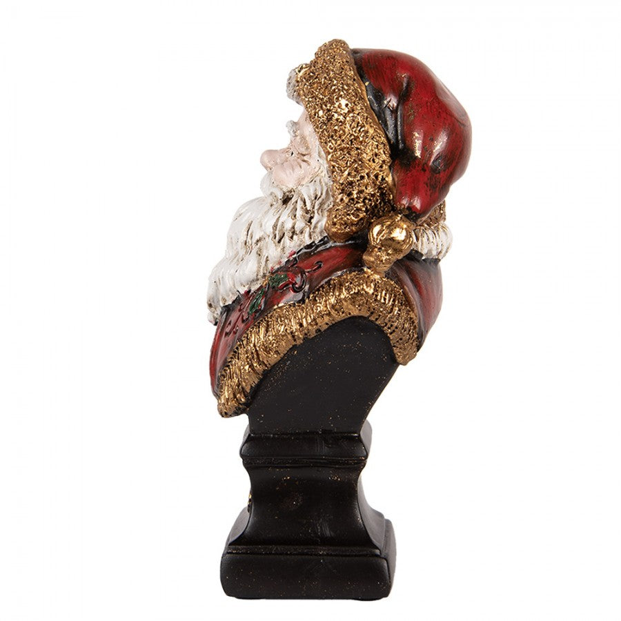 Clayre & Eef Dekobüste „Weihnachtsmann Klassik“ aus Polyresin in Rot-Gold, 10x8x17 cm (6PR5589)