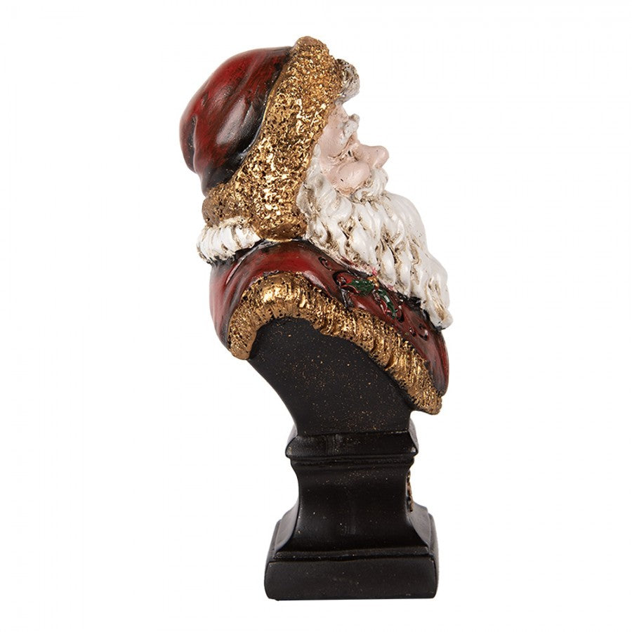 Clayre & Eef Dekobüste „Weihnachtsmann Klassik“ aus Polyresin in Rot-Gold, 10x8x17 cm (6PR5589)