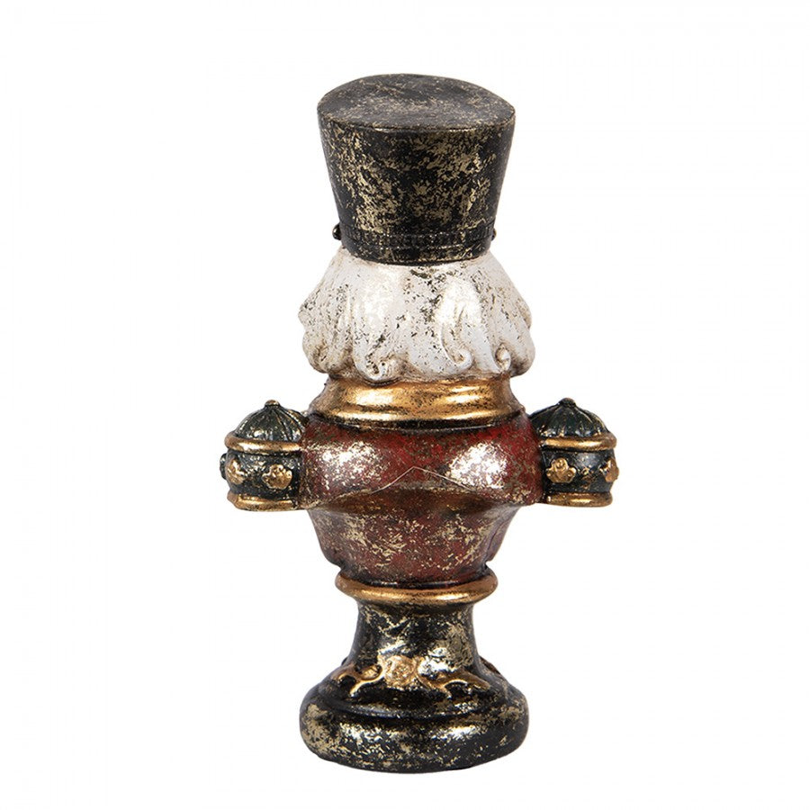 Nostalgische Weihnachts-Dekofigur Nussknacker-Büste Rot-Gold Polyresin 9x6x15 cm von Clayre & Eef (6PR5591)