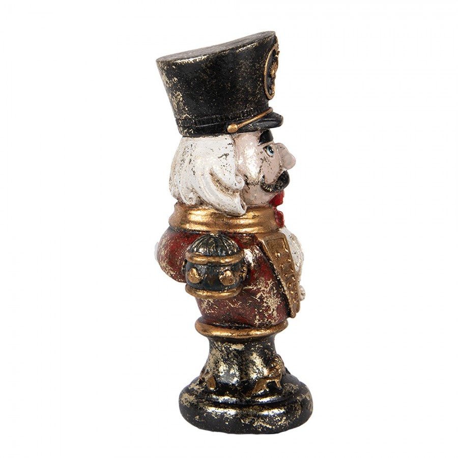 Nostalgische Weihnachts-Dekofigur Nussknacker-Büste Rot-Gold Polyresin 9x6x15 cm von Clayre & Eef (6PR5591)