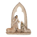 Weihnachtsdekorationsfigur Krippe gotischer Bogen Ochse Esel Beige 18x7x22 cm von Clayre & Eef (6PR5645)