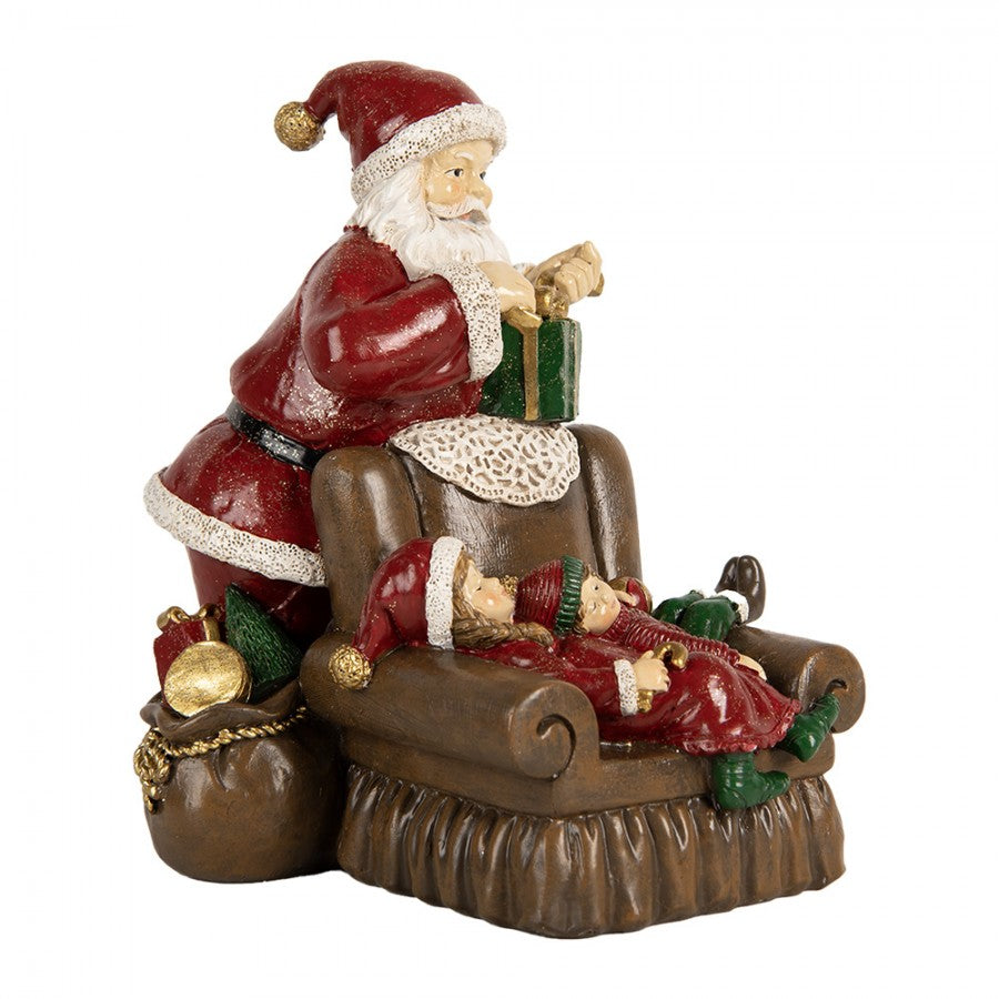 Clayre & Eef Dekofigur „Weihnachtsmann mit Kindern“ aus Polyresin, 17x13x18 cm (6PR5668)