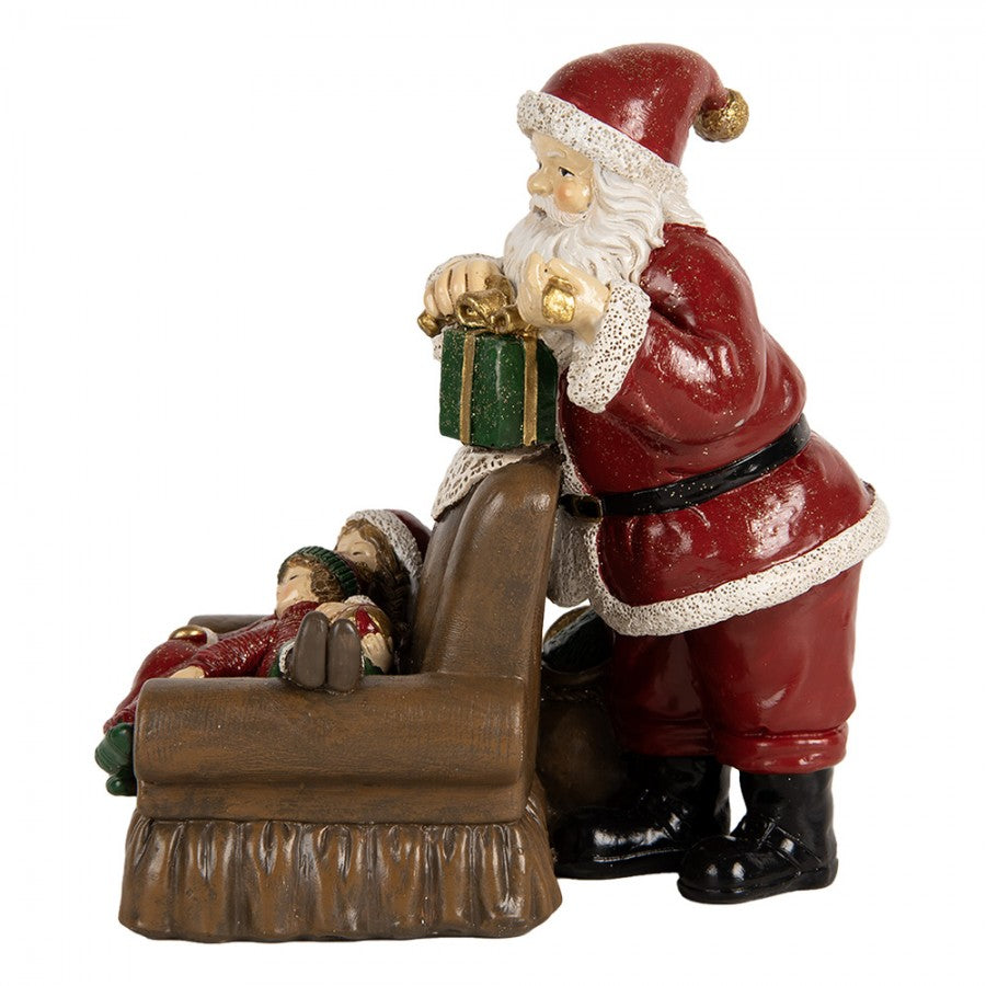 Clayre & Eef Dekofigur „Weihnachtsmann mit Kindern“ aus Polyresin, 17x13x18 cm (6PR5668)