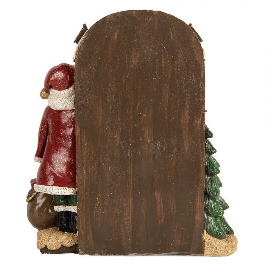 Clayre & Eef Dekofigur „Weihnachtsmann vor Tür “ aus Polyresin, 18x7x20 cm (6PR5670)