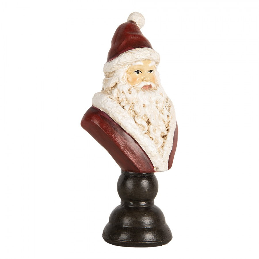 Clayre & Eef Dekobüste „Weihnachtsmann“ aus Polyresin in Rot-Weiß, 7x5x15 cm (6PR5674)