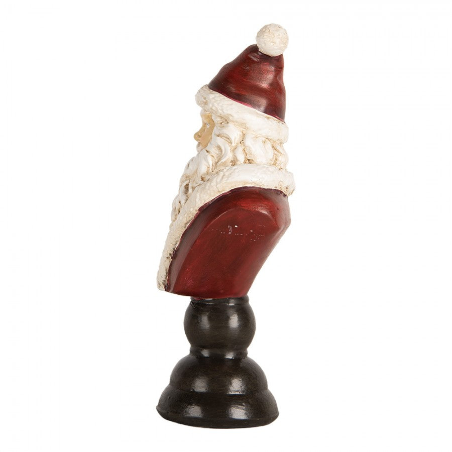 Clayre & Eef Dekobüste „Weihnachtsmann“ aus Polyresin in Rot-Weiß, 7x5x15 cm (6PR5674)