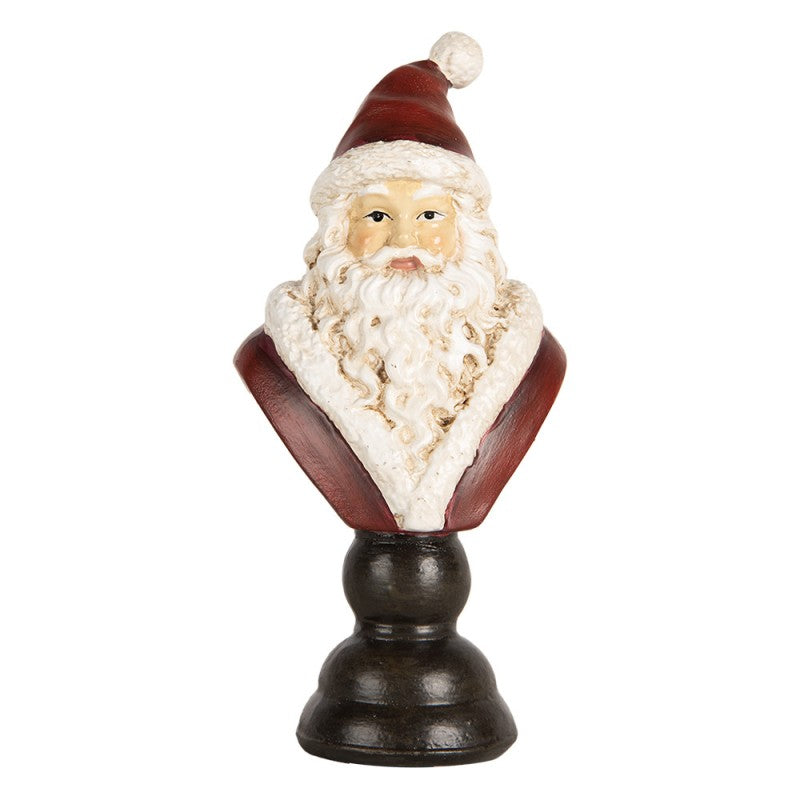 Clayre & Eef Dekobüste „Weihnachtsmann“ aus Polyresin in Rot-Weiß, 7x5x15 cm (6PR5674)