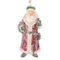 Clayre & Eef Christbaumanhänger „Weihnachtsmann“ aus Polyresin in Rot-Weiß, 5x4x12 cm (6PR5708)