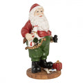 Clayre & Eef Dekofigur „Weihnachtsmann mit Tannenbaum“ aus Polyresin in Rot-Grün, 8x6x13 cm (6PR5724)