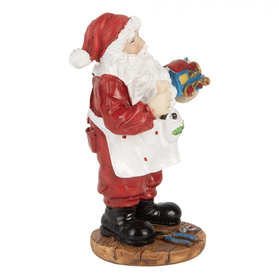 Clayre & Eef Dekofigur „Weihnachtsmann mit Gabensack“ aus Polyresin in Rot-Weiß, 8x6x13 cm (6PR5725)