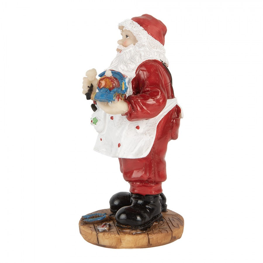 Clayre & Eef Dekofigur „Weihnachtsmann mit Gabensack“ aus Polyresin in Rot-Weiß, 8x6x13 cm (6PR5725)