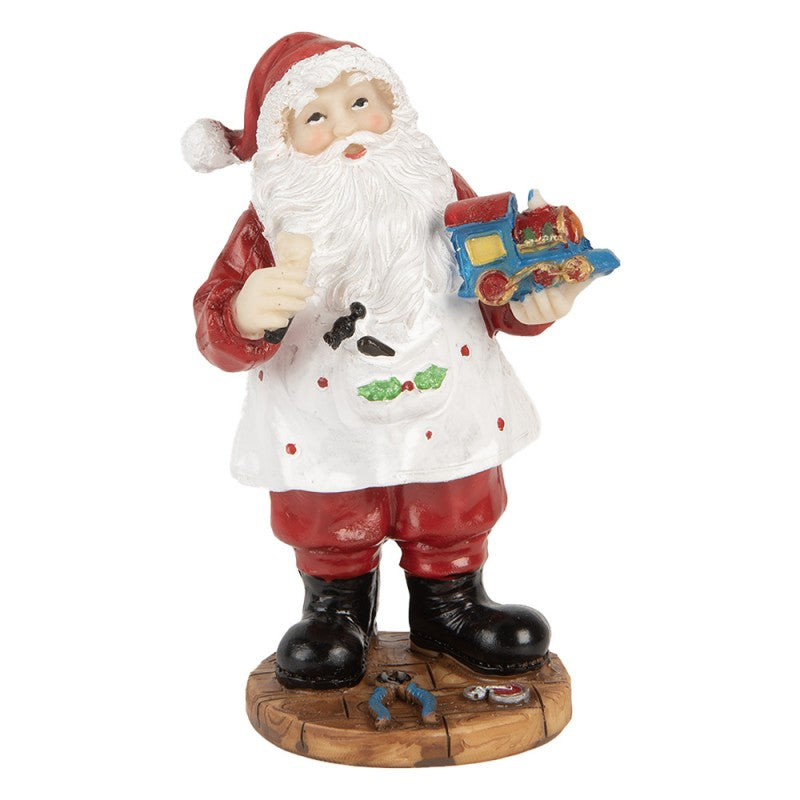 Clayre & Eef Dekofigur „Weihnachtsmann mit Gabensack“ aus Polyresin in Rot-Weiß, 8x6x13 cm (6PR5725)