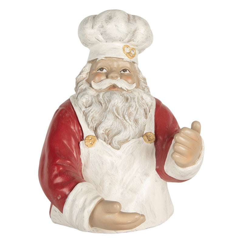 Clayre & Eef Flaschenhalter „Weihnachtsmann Büste“ aus Polyresin, 25x25x35 cm (6PR5750)