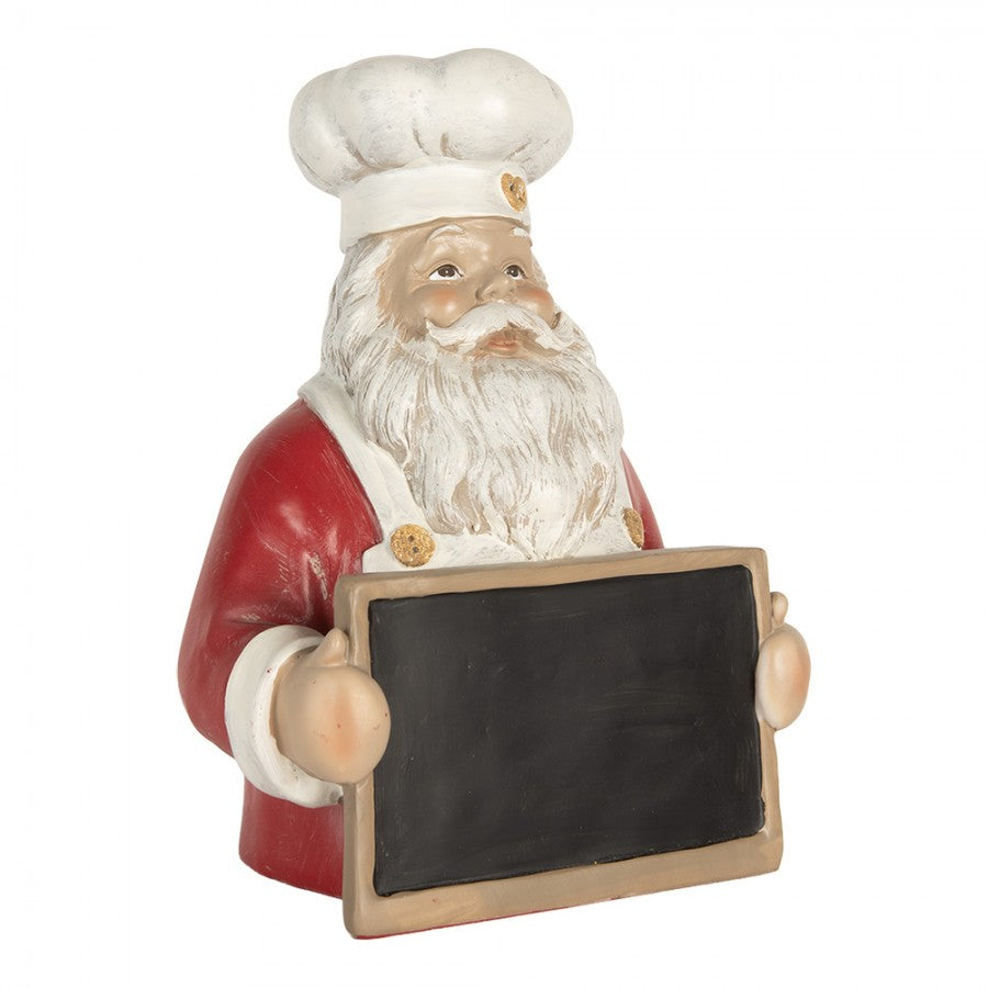 Clayre & Eef Dekofigur „Weihnachtsmann XXL Monumental mit Tafel-Aufsteller Büste“ aus Polyresin, 24x16x30 cm (6PR5751)