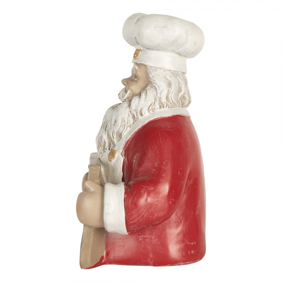 Clayre & Eef Dekofigur „Weihnachtsmann XXL Monumental mit Tafel-Aufsteller Büste“ aus Polyresin, 24x16x30 cm (6PR5751)