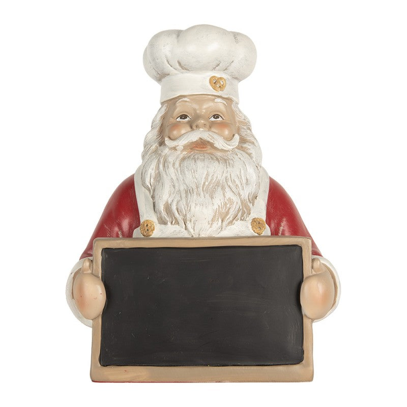 Clayre & Eef Dekofigur „Weihnachtsmann XXL Monumental mit Tafel-Aufsteller Büste“ aus Polyresin, 24x16x30 cm (6PR5751)