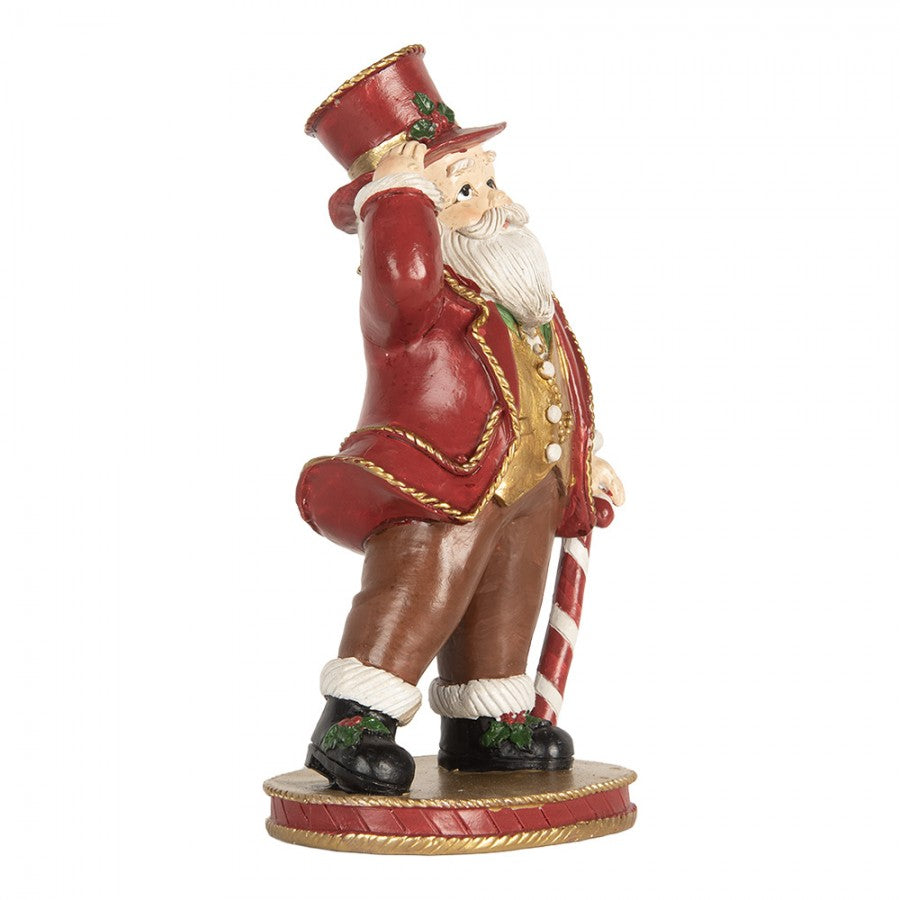 Clayre & Eef Dekofigur „Weihnachts-Elf-Wichtel-Zwerg Klassik“ aus Polyresin in Rot-Weiß, 12x9x21 cm (6PR5755)