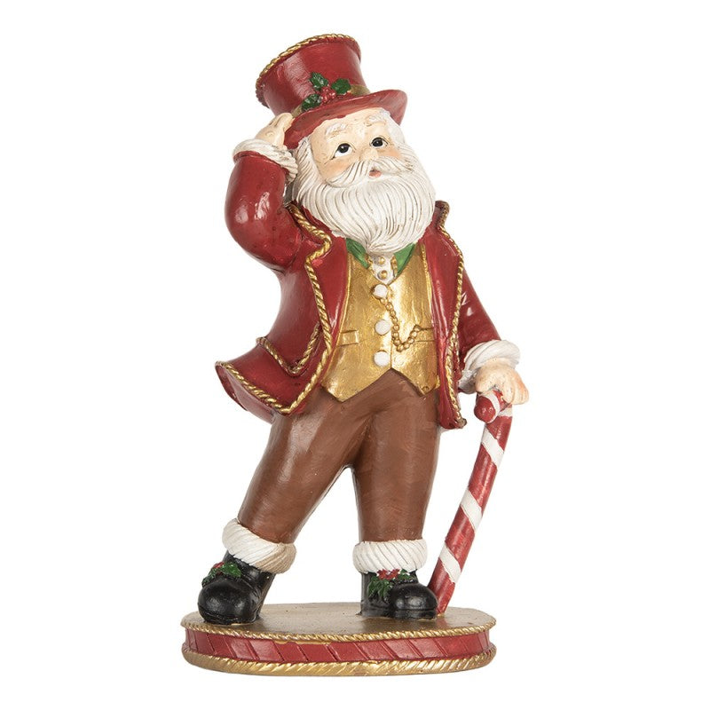 Clayre & Eef Dekofigur „Weihnachts-Elf-Wichtel-Zwerg Klassik“ aus Polyresin in Rot-Weiß, 12x9x21 cm (6PR5755)