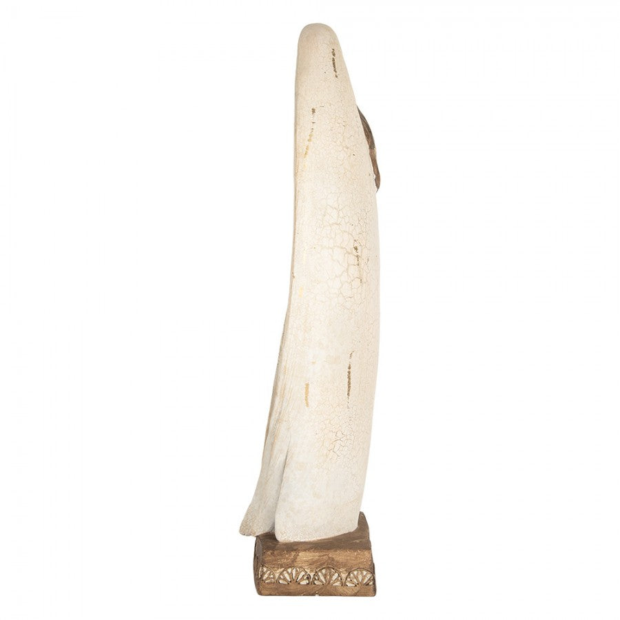 Polyresin-Weihnachtsdekoration Schutzengel mit Krippe Beige 19x10x40 cm von Clayre & Eef (6PR5757)