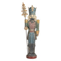 Nostalgische Weihnachtsfigur Nussknacker-König mit Prunkzepter Blau-Grün Polyresin 13x13x38 cm von Clayre & Eef (6PR5759)