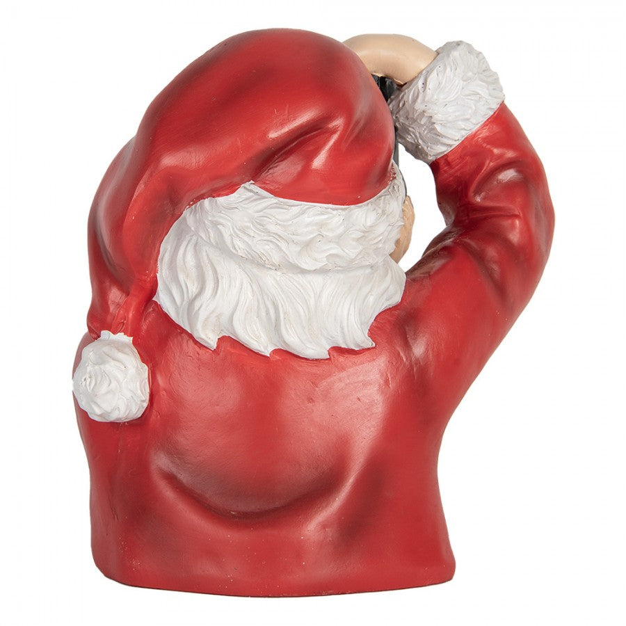 Clayre & Eef Dekobüste „Weihnachtsmann mit Kamera“ aus Polyresin, 21x17x22 cm (6PR5762)