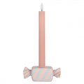 Kerzenständer Bonbon Rosa Gestreift 14x5x5 cm Polyresin für Stabkerzen von Clayre & Eef (6PR5778P)