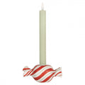 Kerzenständer Bonbon Rot-Weiß Candy Cane 14x7x6 cm Polyresin für Stabkerzen von Clayre & Eef (6PR5778R)