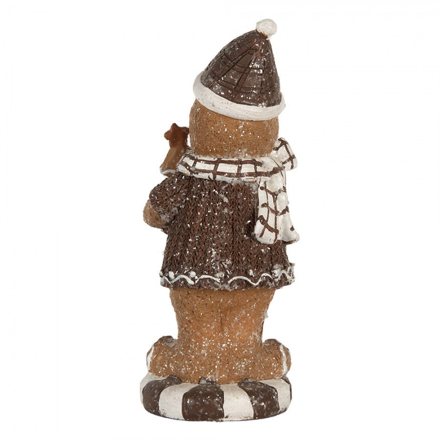 Weihnachtsfigur Pfefferkuchenmann Mütze Tannenbaum Polyresin Glitzer 8x8x20 cm von Clayre & Eef (6PR5813)