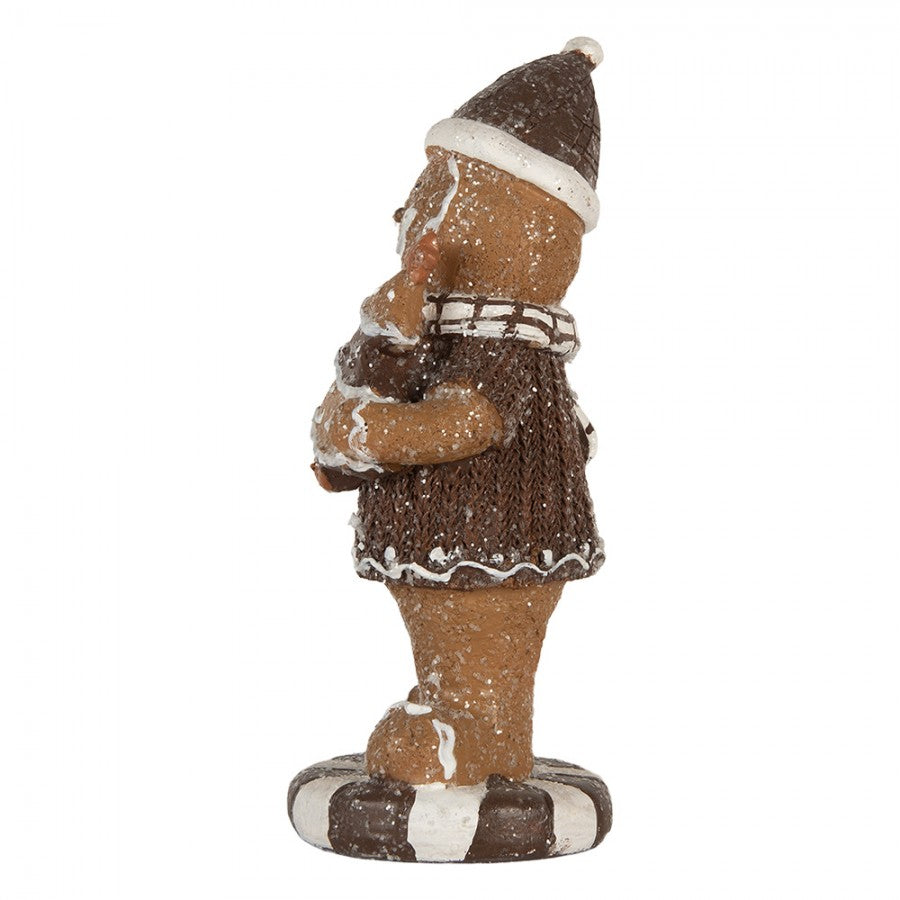 Weihnachtsfigur Pfefferkuchenmann Mütze Tannenbaum Polyresin Glitzer 8x8x20 cm von Clayre & Eef (6PR5813)