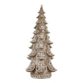 Deko-Weihnachtsbaum Lebkuchen mit Schneeflocken Braun Weiß 12x12x25 cm von Clayre & Eef (6PR5818)