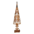 Deko-Weihnachtsbaum Barock Lebkuchen mit Zierfuß Braun Weiß Ø 10x38 cm von Clayre & Eef (6PR5835)