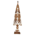 Deko-Weihnachtsbaum Barock Lebkuchen mit Zierfuß Braun Weiß Ø 9x31 cm von Clayre & Eef (6PR5836)