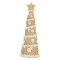 Deko-Weihnachtsbaum Zuckerbäcker Waffel mit Bonbons & Stern Braun Weiß Ø 9x25 cm von Clayre & Eef (6PR5866)