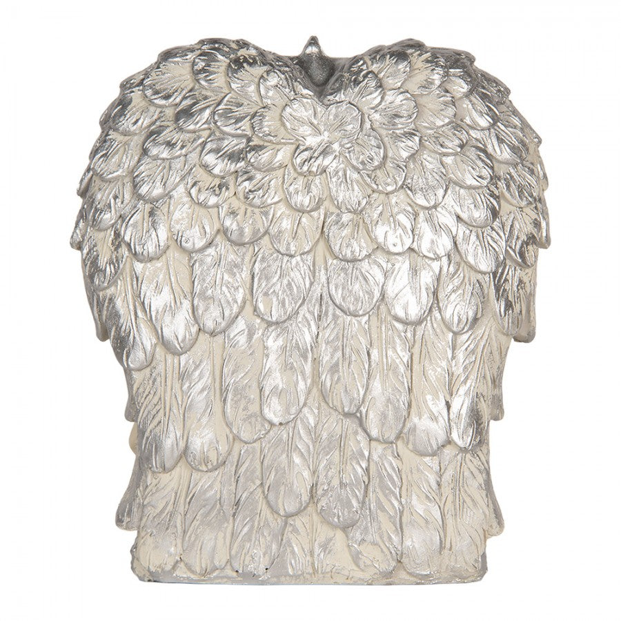 Weihnachtsdekorationsfigur Krippe Heilige Familie Engelsflügel Silber 12x6x13 cm von Clayre & Eef (6PR5896)